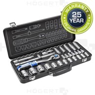 Set ručnih nasadnih nastavaka s račnom (29 kom), 8–36 mm + 1/2" + CrV